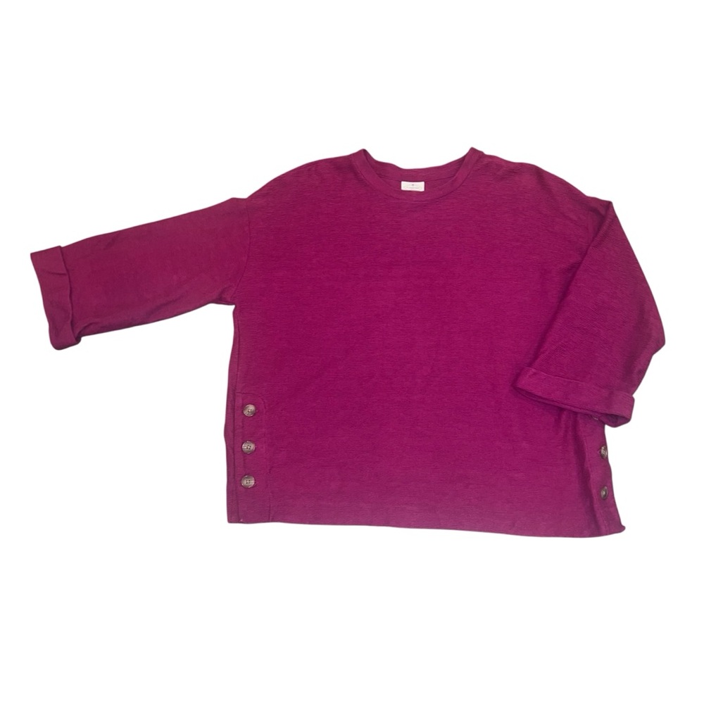 St. John’s Bay Women’s XL Pullover Sweater Cuffed Long Sleeve Royal Magenta